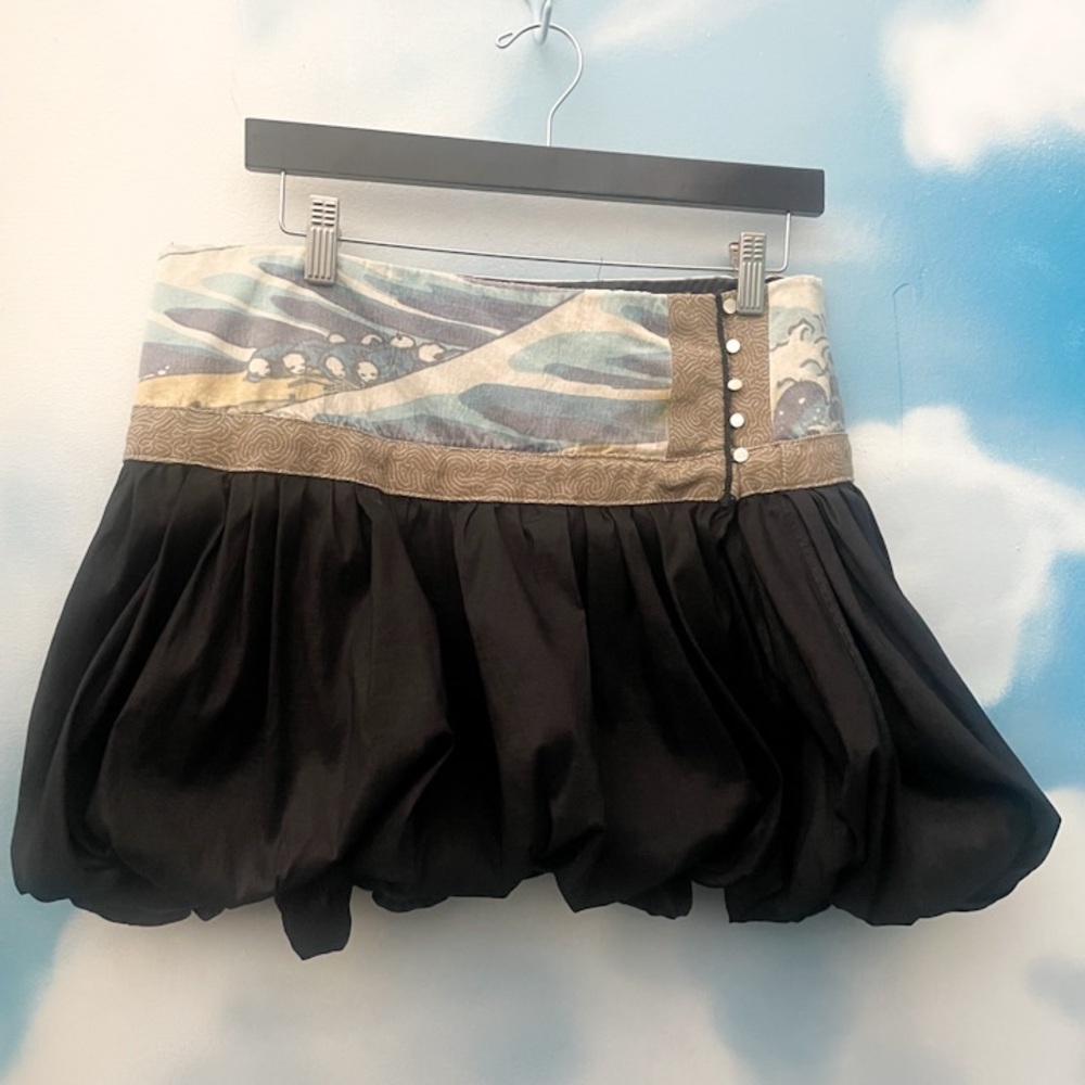 Handmade “Great Wave” mini bubble skirt